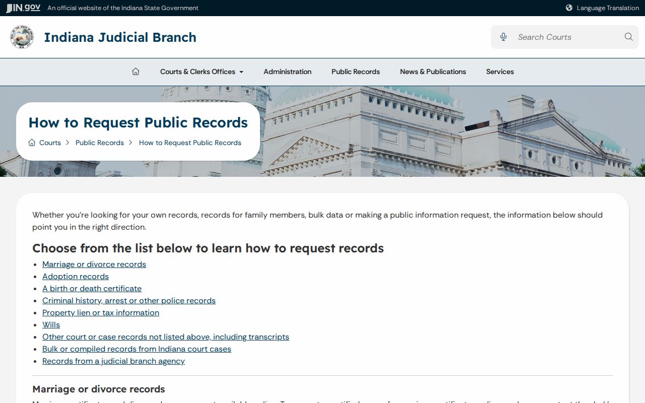 Indiana request guidance for Dubois County court calendar records