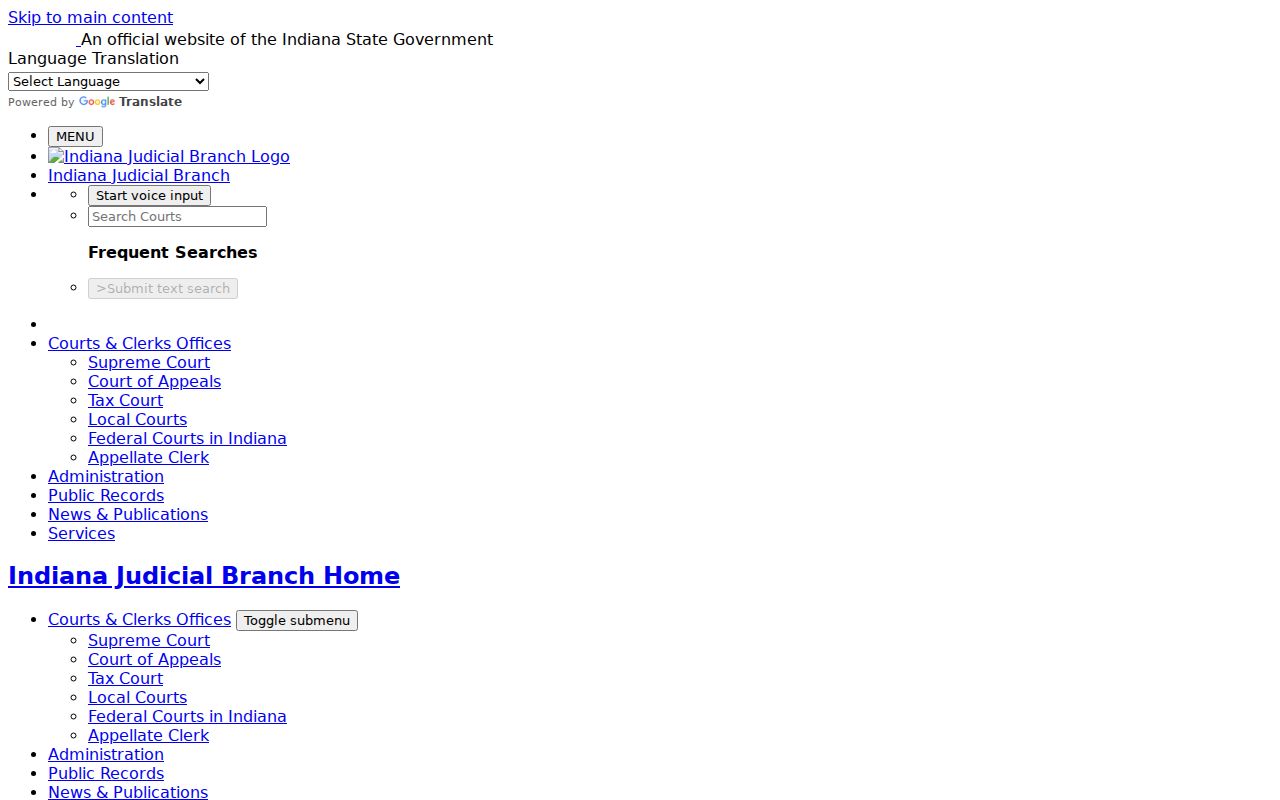 Indiana MyCase search tips for a Ferdinand court docket lookup