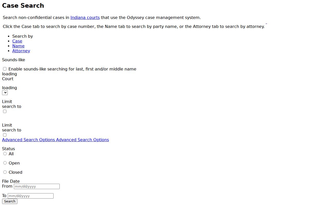 Dubois County court docket search on Indiana MyCase